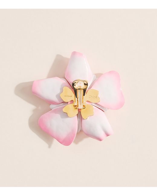 Chloé Pink Bloom Clip-On Earrings