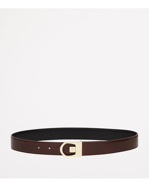Saint Laurent White Calfskin Reversible Belt
