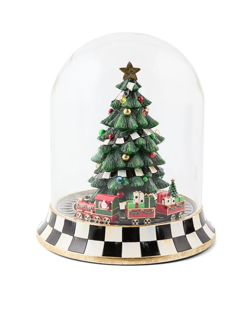 Mackenzie-Childs White Christmas Tree Music Box Cloche