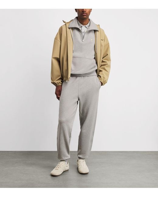 AMI Gray Cotton Ami De Coeur Sweatpants for men
