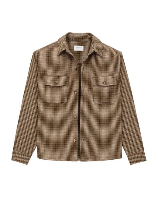 Saint Laurent Brown Houndstooth Overshirt