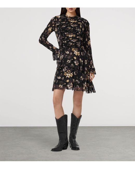 all saints black mini dress All Saints Draped Mini Dress in Black - S | Vintage All Saints