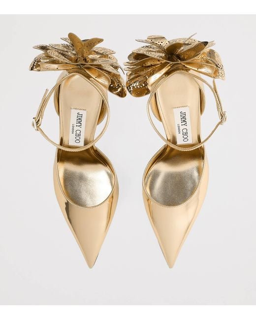 Jimmy Choo Metallic Marja 100 Leather Pumps