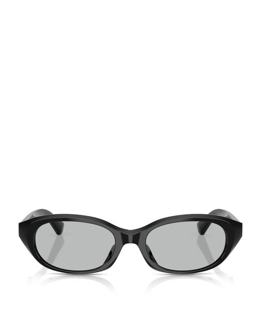 Burberry Black Acetate Oval Sunglasses
