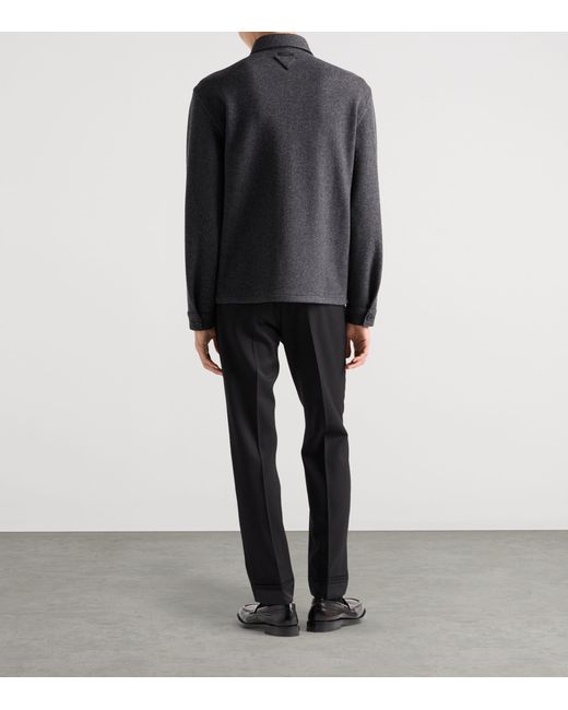 Prada Gray Wool Blend Shirt for men