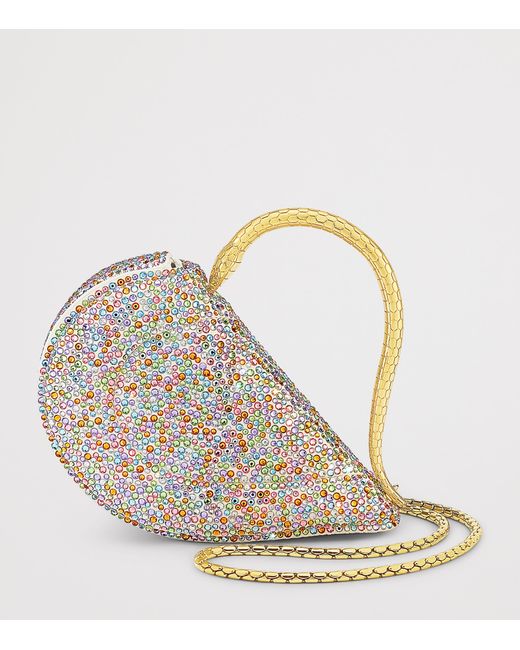 BVLGARI Metallic Mini Crystal-Embellished Serpenti Cuoricino Top-Handle Bag