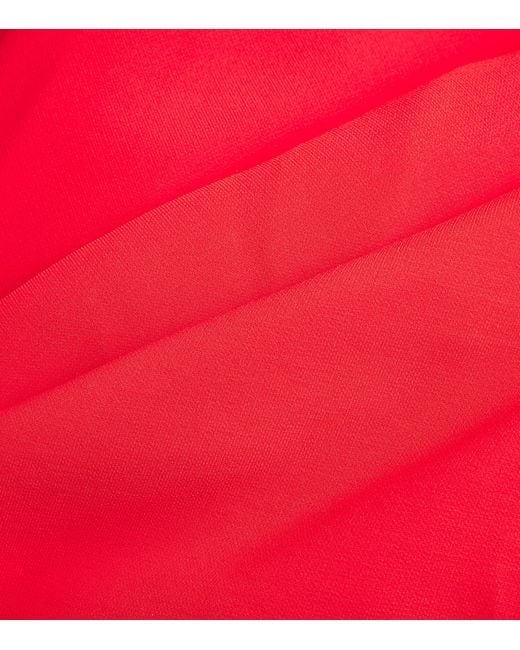 Roland Mouret Red Cady Caped Midi Dress