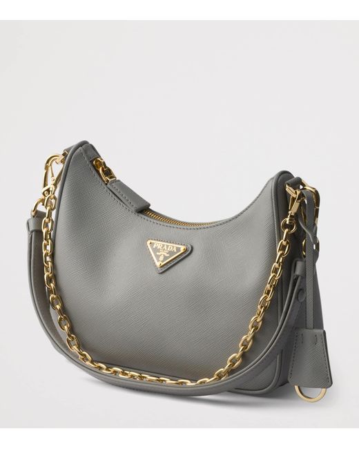 Prada Gray Mini Saffiano Leather Re-Edition Bag