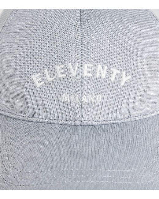 Eleventy Gray Cotton Logo Baseball Cap for men