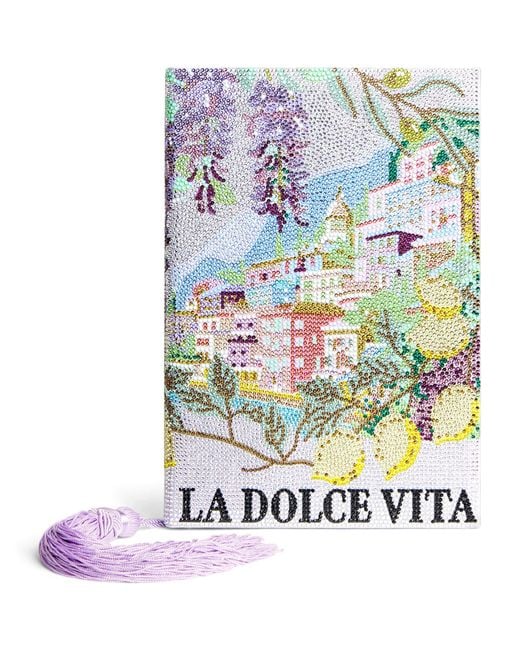 Judith Leiber White Embellished Storybook Clutch Bag