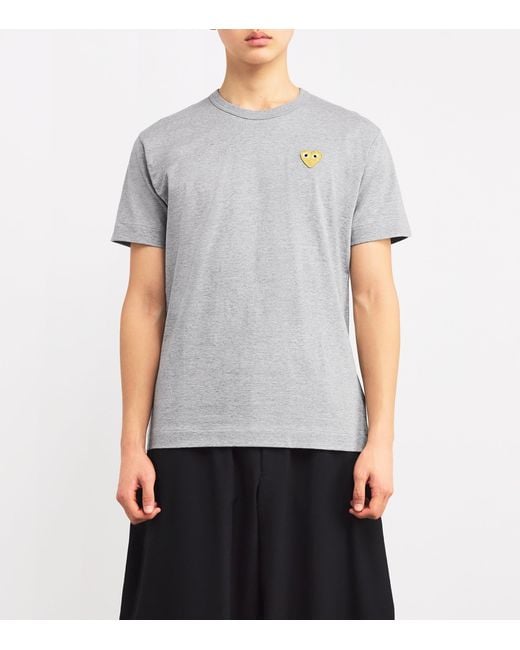 COMME DES GARÇONS PLAY Gray Heart Logo T-Shirt for men