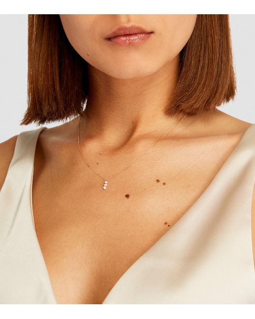 PERSÉE Metallic And Diamond 3-Stone Danaé Necklace