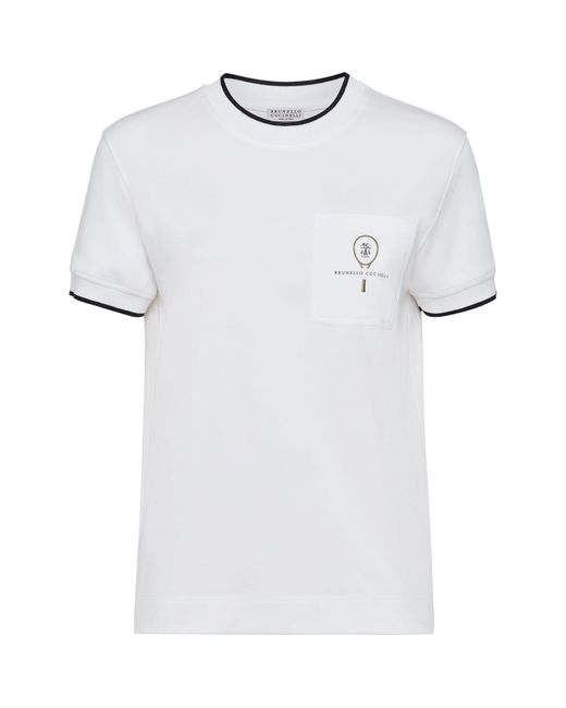 Brunello Cucinelli White Cotton Tennis T-shirt