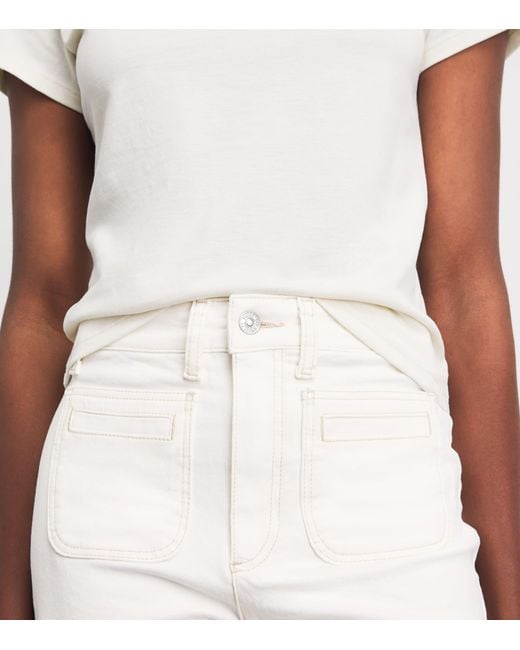 PAIGE White Anessa Wide-Leg Jeans