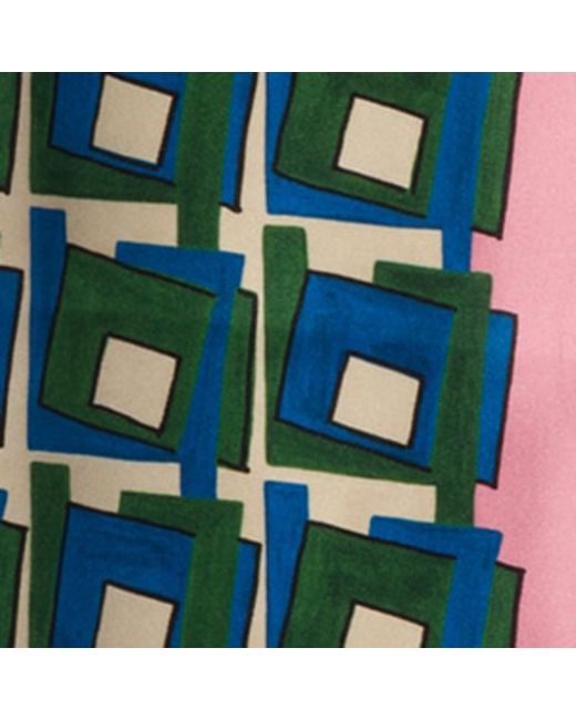 Miu Miu Blue Silk Printed Scarf