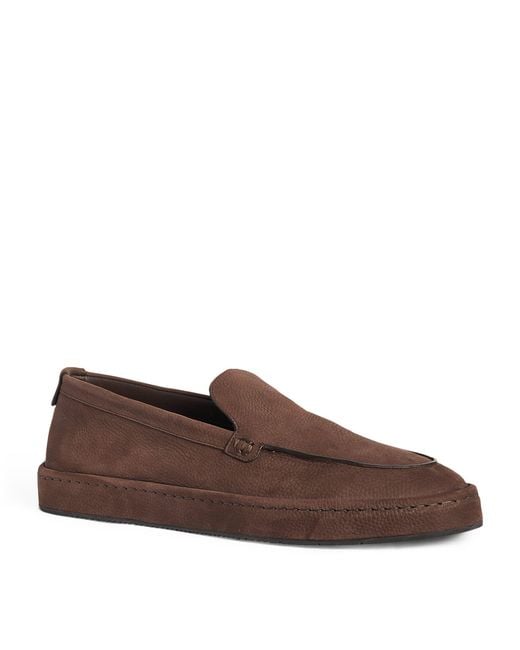 Giorgio Armani Brown Leather Loafers for men