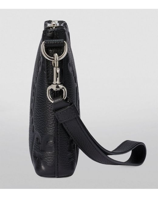 Gucci Black Medium Leather Gg Messenger Bag for men