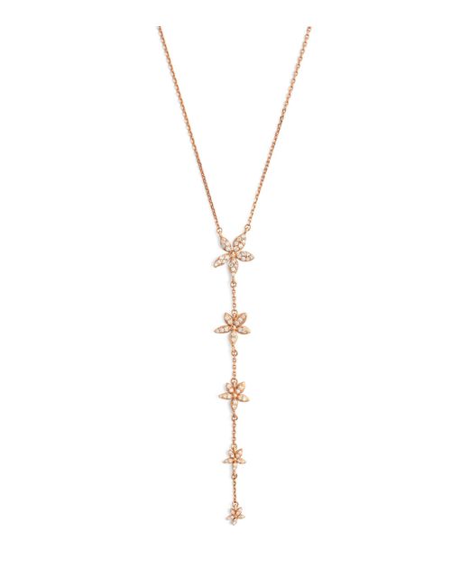 BeeGoddess Metallic Rose Gold And Diamond Apple Seed Necklace