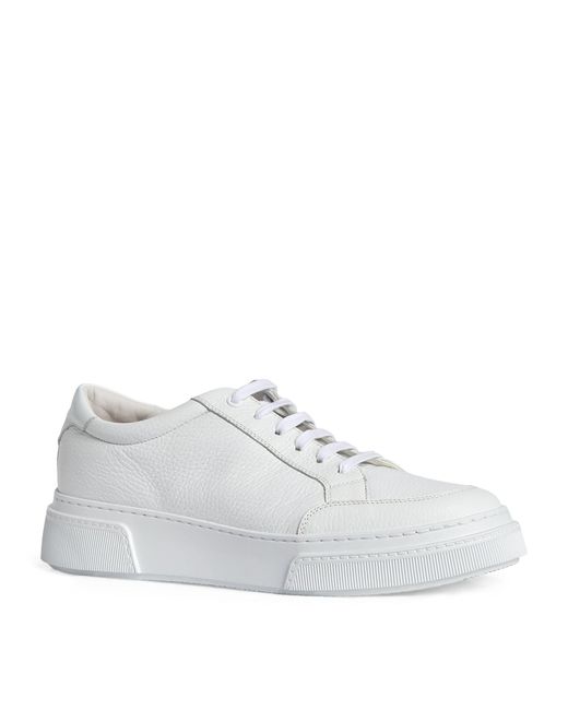 Giorgio Armani White Leather Low-top Sneakers for men