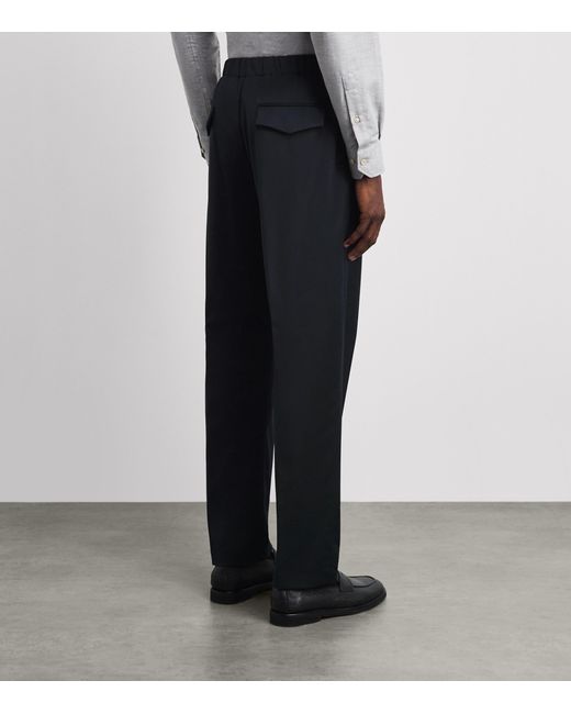 Lardini Blue Wool-Blend Easy Wear Trousers for men