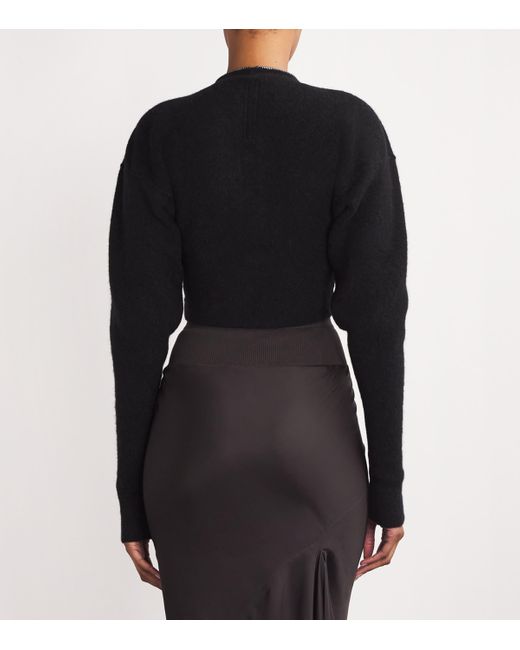 Rick Owens Black Alpaca-Blend Zip-Up Cardigan