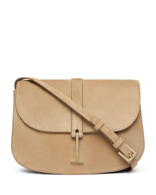 Tom Ford Natural Large Suede Cross-Body Bag