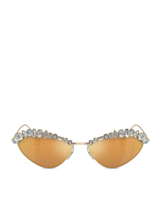 Swarovski Metallic Crystal-embellished Cat-eye Sunglasses