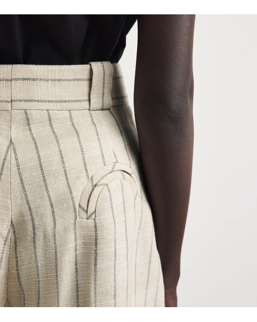 Blazé Milano Natural Pinstripe Serene Husul Tailored Shorts