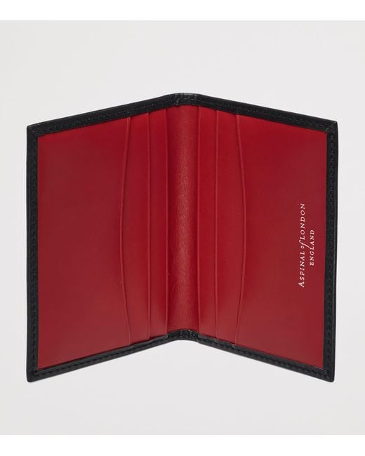 Aspinal Black Leather Double Fold Card Holder