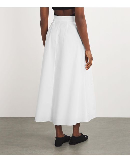 Rohe White Poplin Wide Midi Skirt