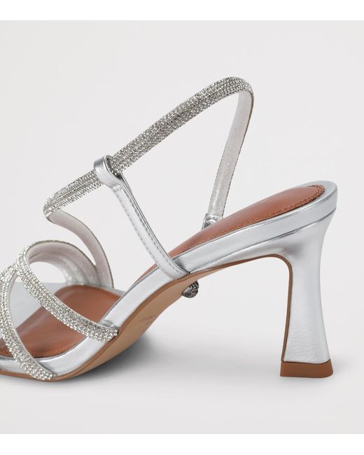 Kurt Geiger White Leather Embellished Annabel Heeled Sandals 80