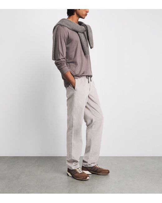 Sease Gray Corduroy Mindset Slim Trousers for men
