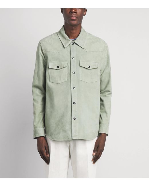 Paul Smith Green Suede Slim Overshirt for men