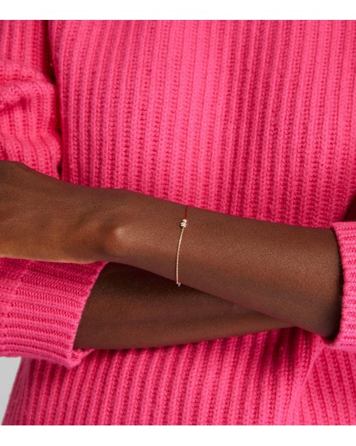 RedLine Metallic Rose And Diamond Infinite String-Chain Bracelet