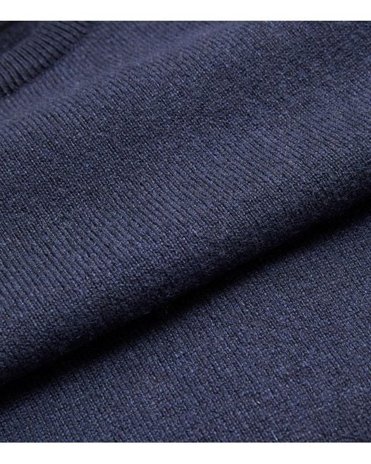 Harrods Blue Cashmere Crew-Neck Sweater for men
