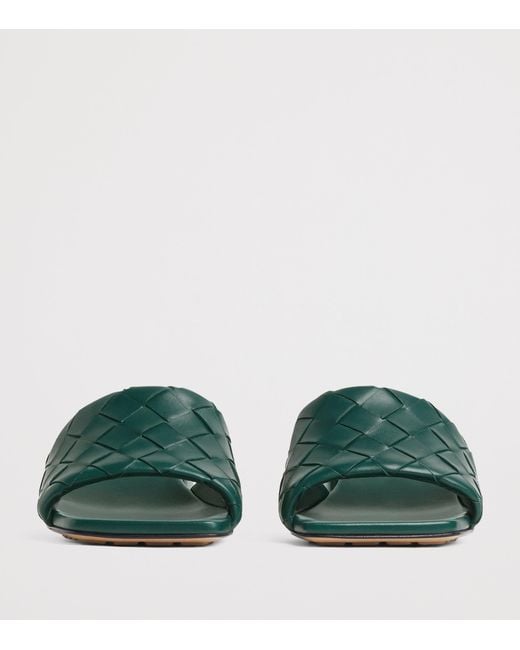 Bottega Veneta Green Lambskin Parco Heeled Mules 45