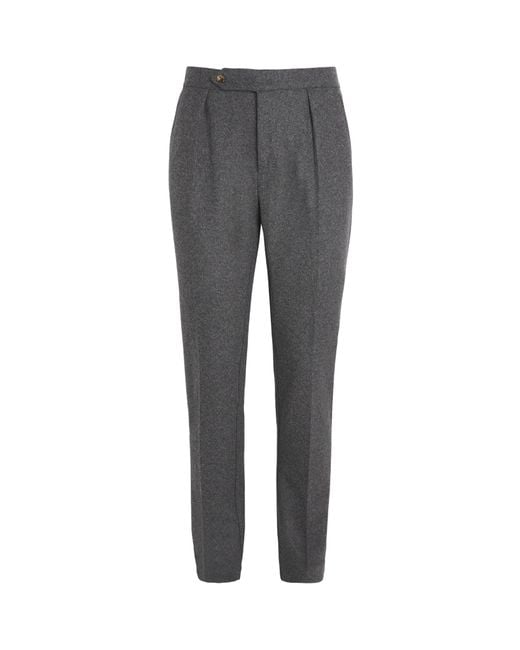 Polo Ralph Lauren Gray Wool-Blend Flannel Trousers for men