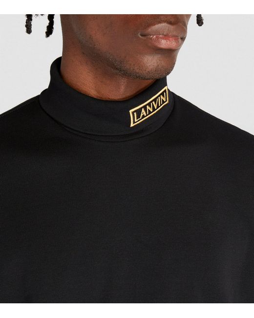 Lanvin Black X Future Logo-embroidered Rollneck Top for men