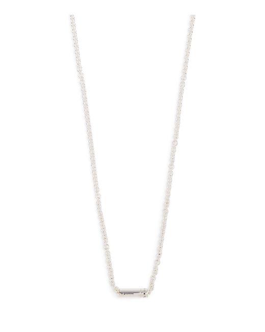 Le Gramme White Sterling Silver Chain Cable Necklace for men