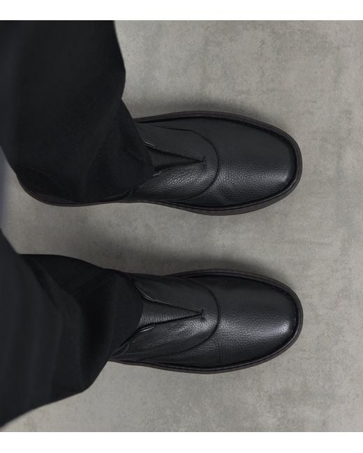 Giorgio Armani Black Deerskin Slippers for men