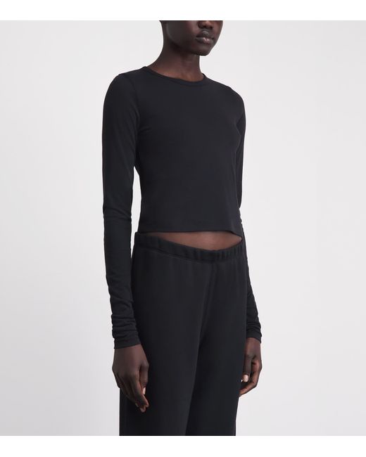 ÉTERNE Blue Cotton-Modal Baby Tee