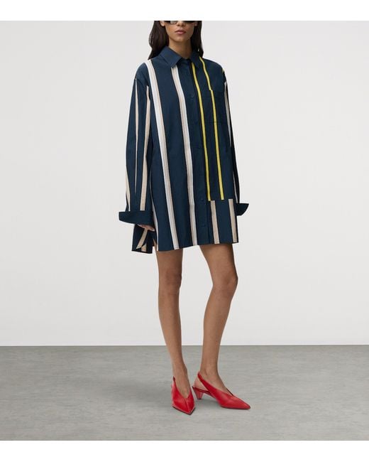 Loewe Blue Stripe Mini Shirt Dress