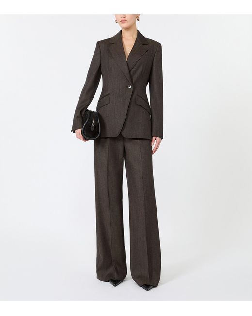 Max Mara Black Wool Diagonal-Front Blazer