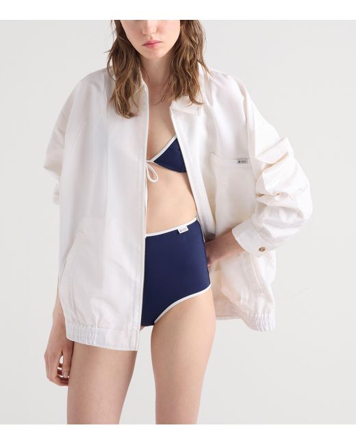 Prada Blue High-Rise Bikini Bottoms