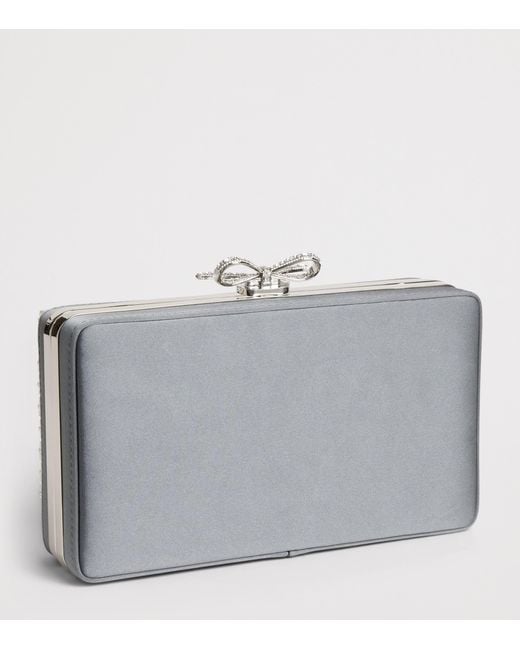 Self-Portrait Metallic Crystal Rectangular Clutch Bag