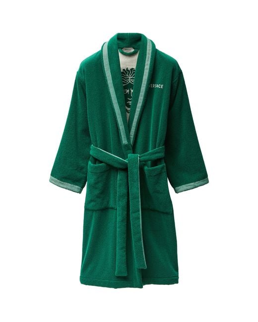 Versace Green Cotton Medusa Robe