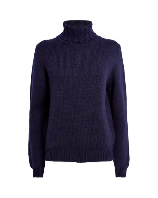 Harrods Blue Cashmere Rollneck Sweater