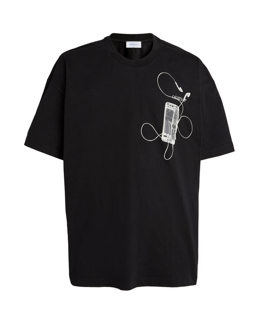 Off-White c/o Virgil Abloh Black Cotton Scan Print T-shirt for men