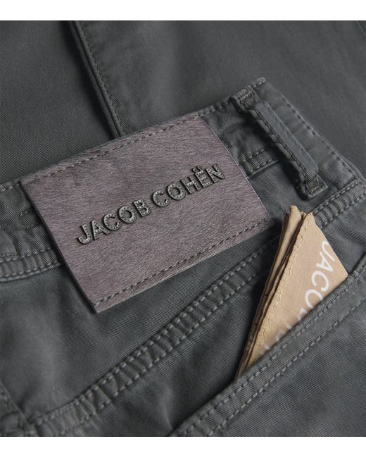 Jacob Cohen Gray Stretch-Cotton Nick Slim Chinos for men