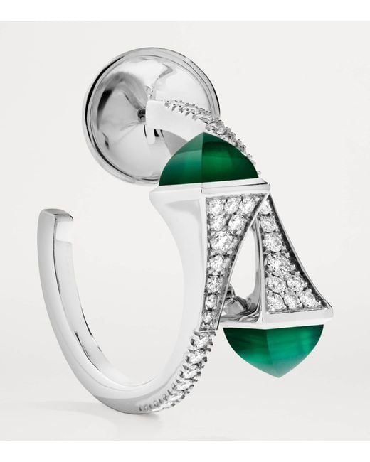 Marli New York Green Rose, Diamond And Lapis Lazuli Cleo Hoop Earrings